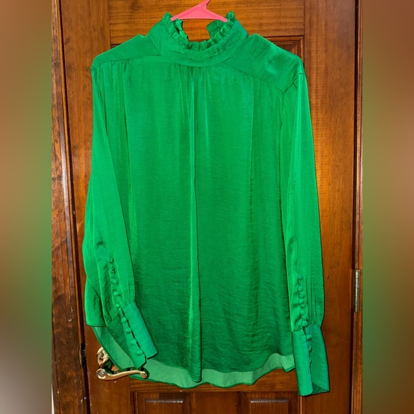 Zara Frill High Neck Long Sleeve
Green Blouse Size Medium Holiday Parties - Picture 1 of 10